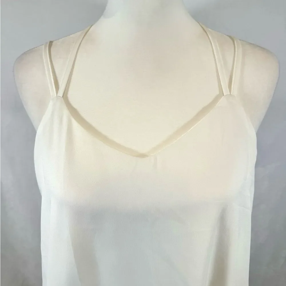 Very J white strappy vneck shift dress size small